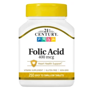 21st Century Folic Acid 400 mcg Tablets, 250 Count