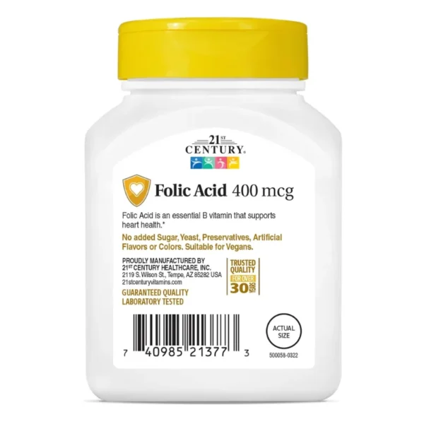 21st Century Folic Acid 400 mcg Tablets, 250 Count (6)