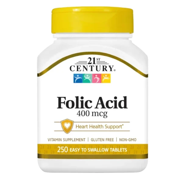 21st Century Folic Acid 400 mcg Tablets, 250 Count