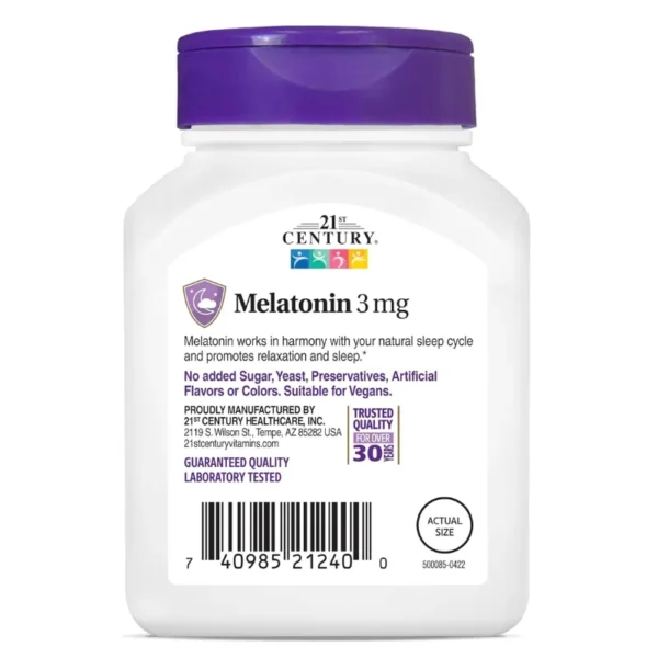 21st Century Melatonin 3 mg Tablets, 90 Count (5)