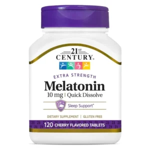 21st Century, Melatonin Quick Dissolve Tablets 10 mg, White, Cherry, 120 Count